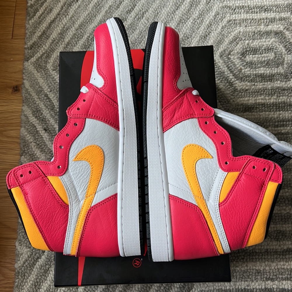 NEW Nike Air Jordan 1 Fusion Red Black White Sneakers